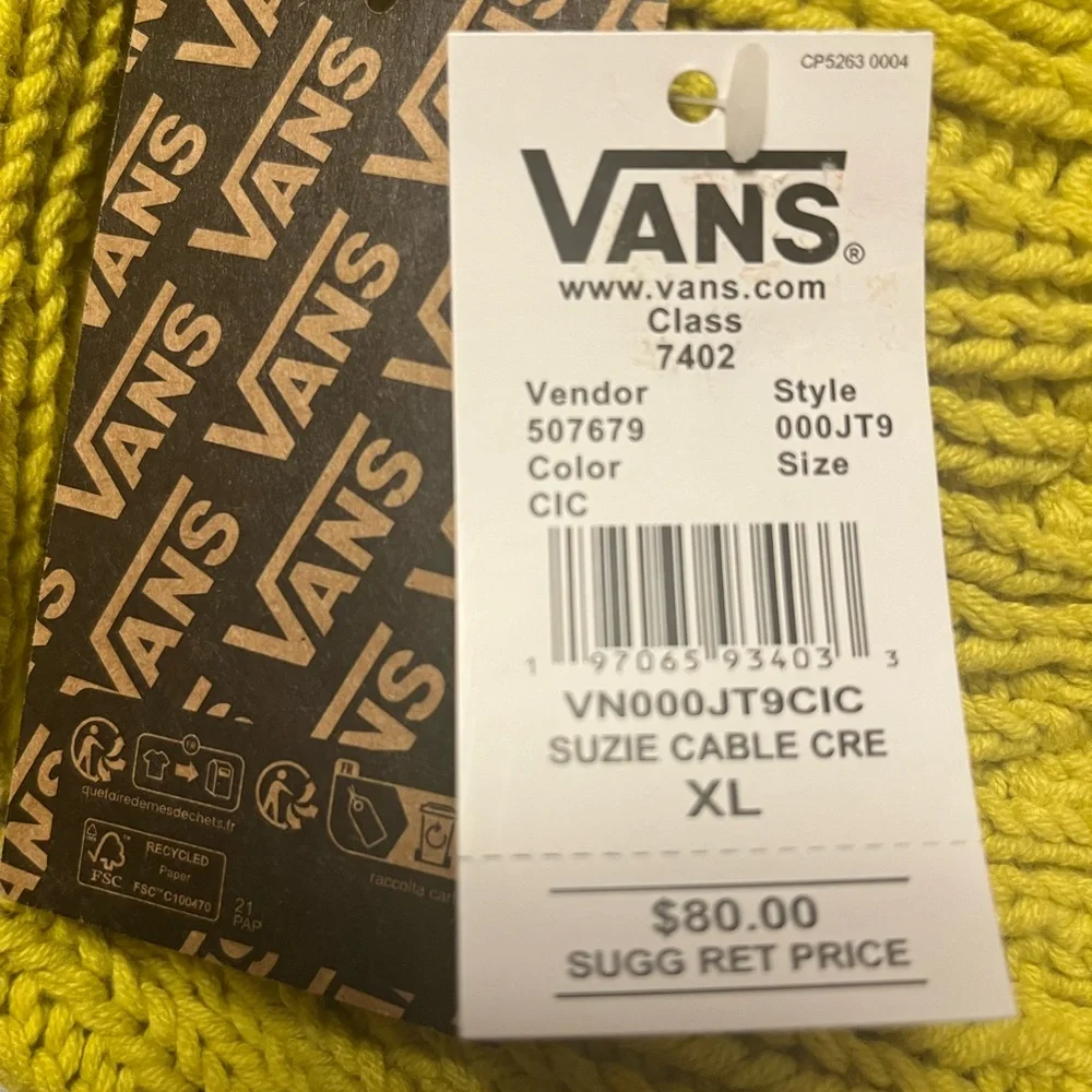 Vans Women’s Mustard Yellow Sweater Size XL - Picture 8 of 8